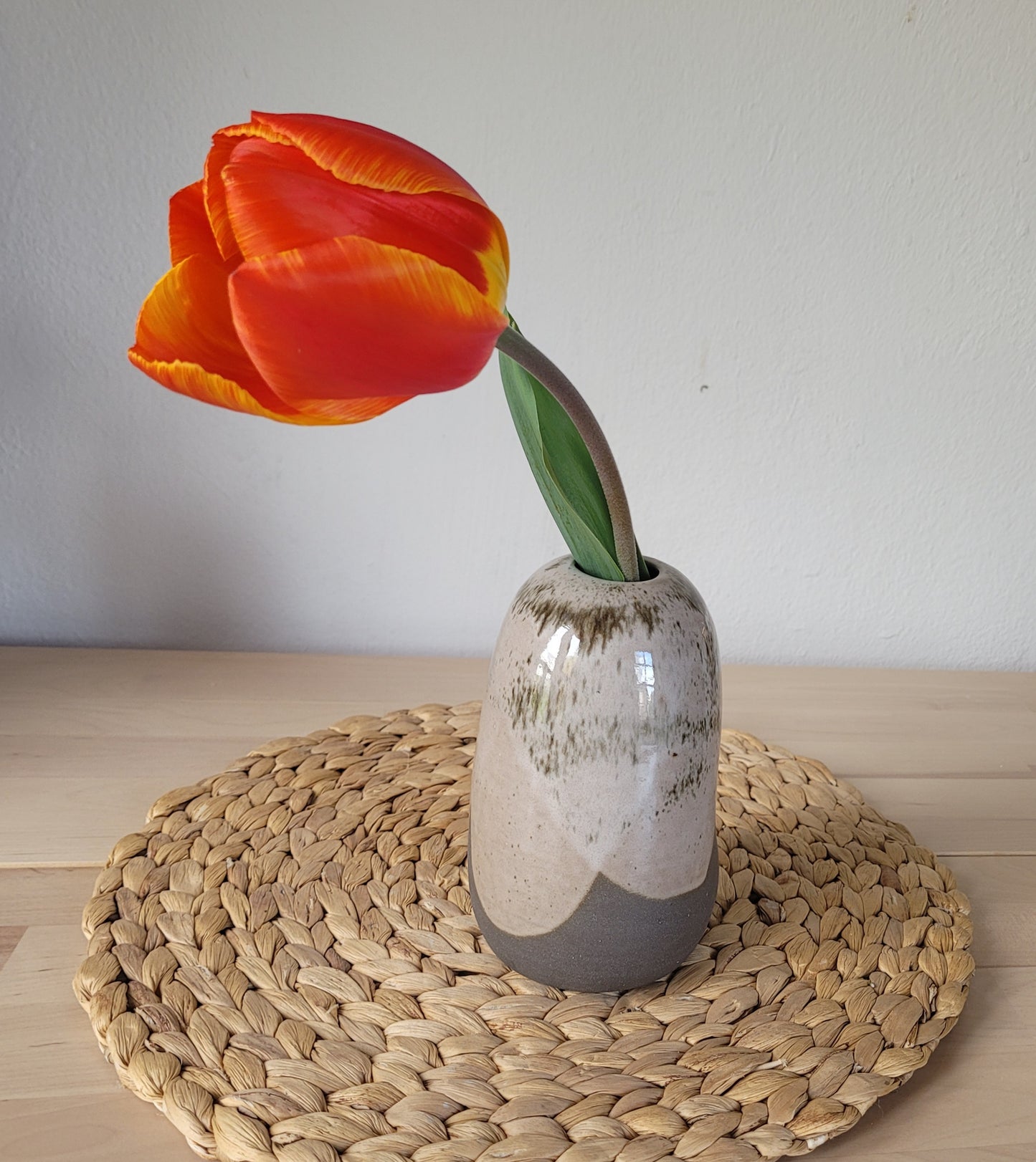 Gray Handmade Stoneware Ceramic Vase