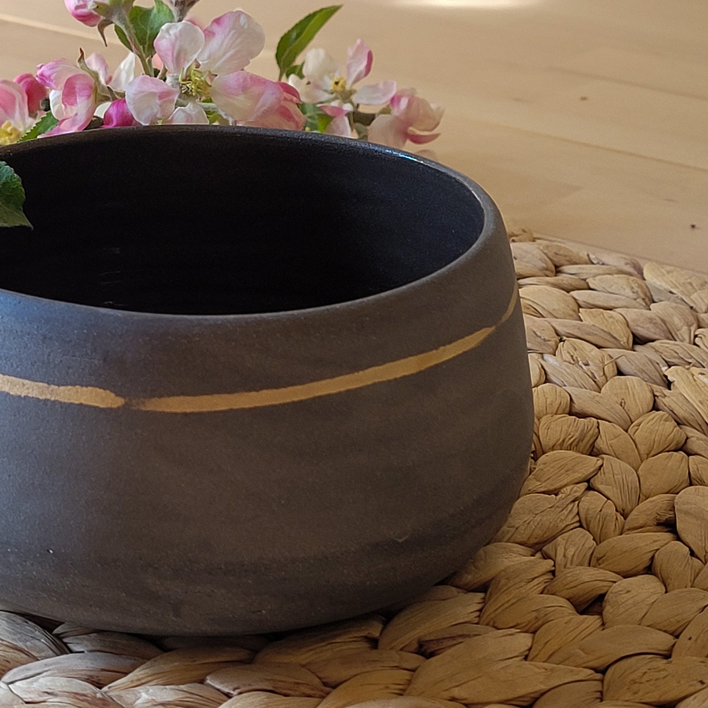 Handmade, pottery, made in ceramic studio Jogita Art Studio, gray serving bowl.