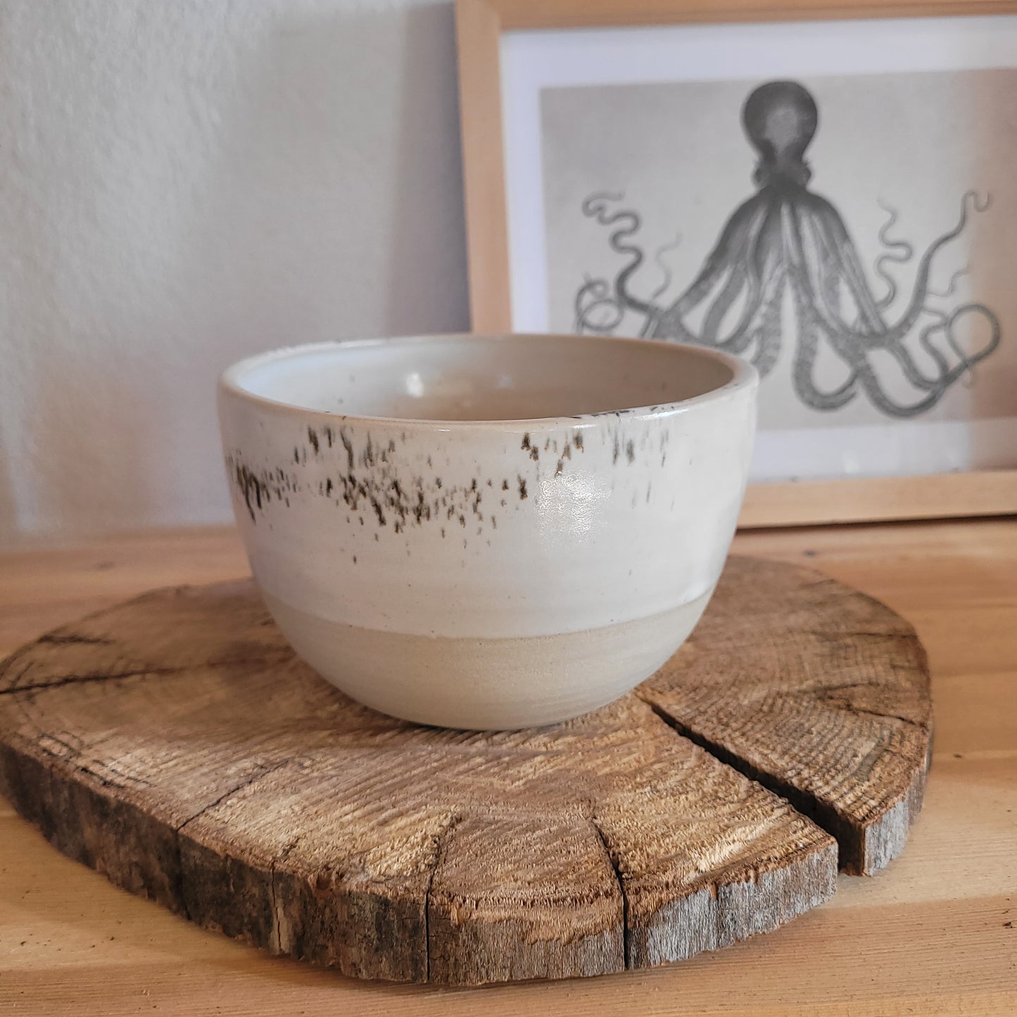 Handmade Ceramic Soup Bowl - Speckled White