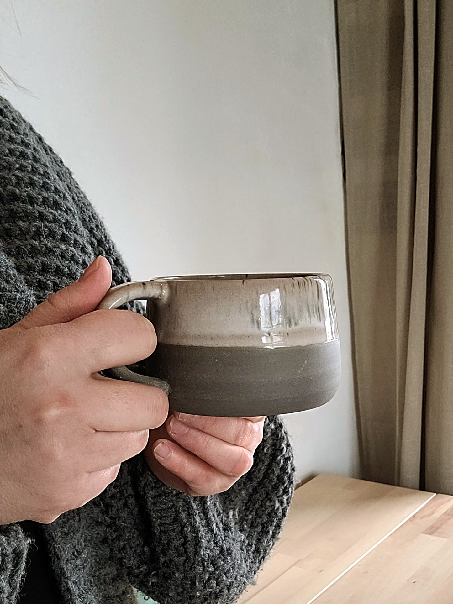 Modern Minimalistic Ceramic Mug – Unique Rustic Style Pottery
