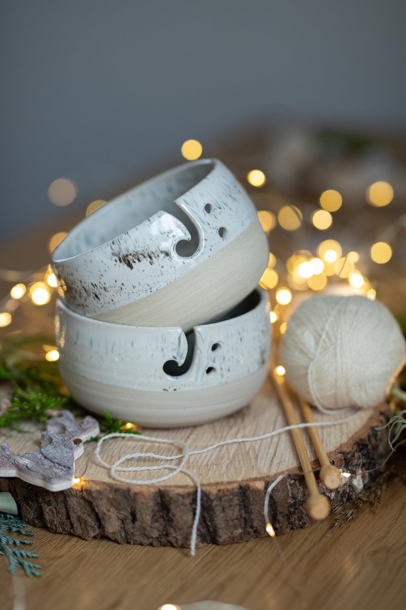 Ceramic yarn bowl in gift box