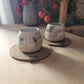 Double Espresso Coffee Cup Set with Rustic Jute Coaster. (Set of two mugs and two coasters)