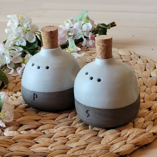 Handmade Pottery Salt & Pepper Shaker Set