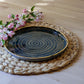 Large serving plate "Dark blue with gold" 24 cm