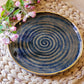 Large serving plate "Dark blue with gold" 24 cm