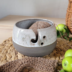 Yarn Bowl | Anthracite Gray Speckled Stoneware | Midnight