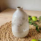 Cream White Pottery Vase - Handcrafted with Unique Milk White and Black Speckled Glazing