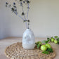 Handmade Cream White Vase - Artistic Pottery with Milk White and Black Speckled Glaze
