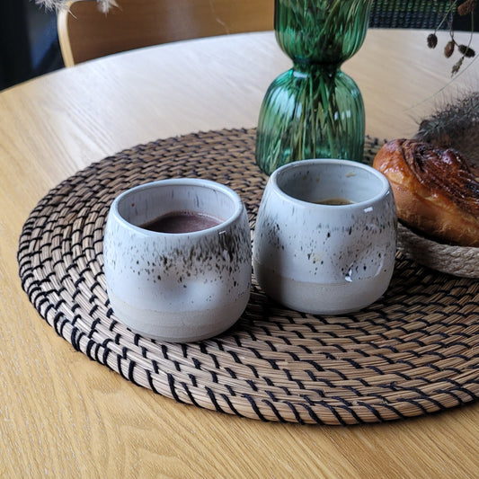 Ceramic espresso mug set of two (holds 230 ml)
