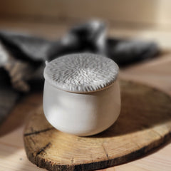 Butter Dish | Matte White Stoneware | Farmhouse Lid