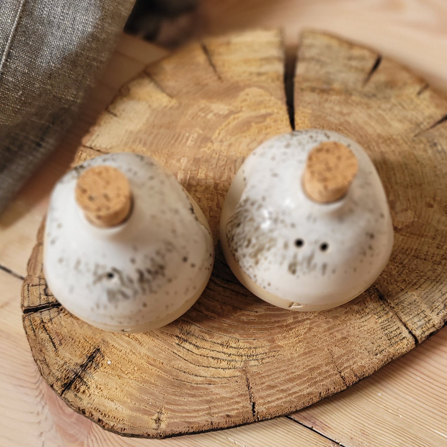 The Perfect Gift for Cooks: Set of handcrafted salt & pepper shakers. Kitchen essentials