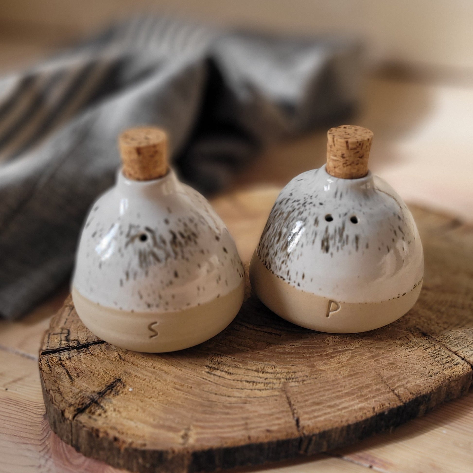 Handmade Salt & Pepper Shakers: Uniquely beautiful set for seasoning your food.