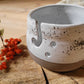 Handmade Ceramic Yarn Bowl | Stoneware Anthracite Gray | Glazed with White and Black Speckles