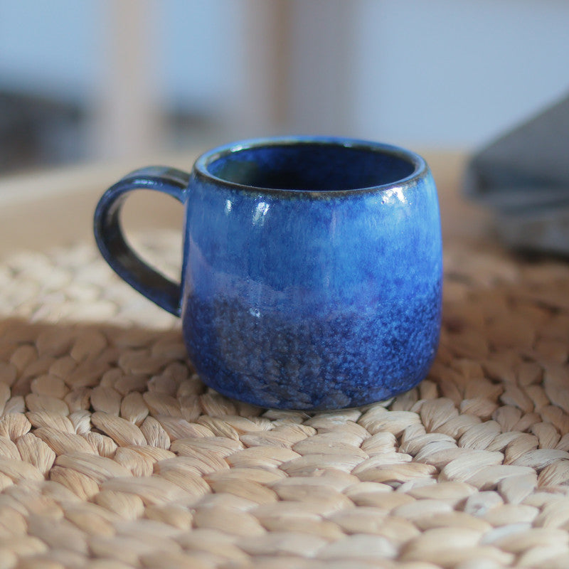 Coffee Mug | Dark Blue Ombre Stoneware | Handmade 230ml