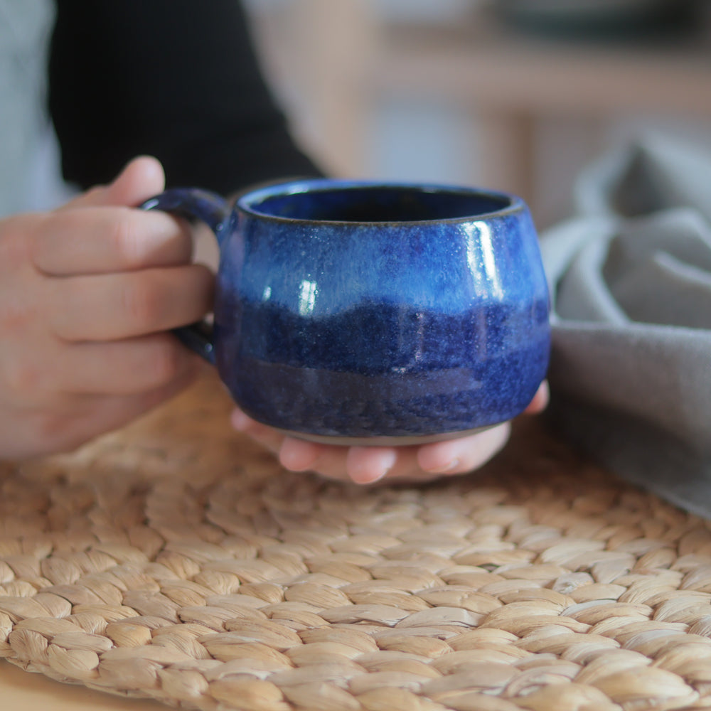 Coffee Mug | Blue Ombre Stoneware | Handmade 300ml