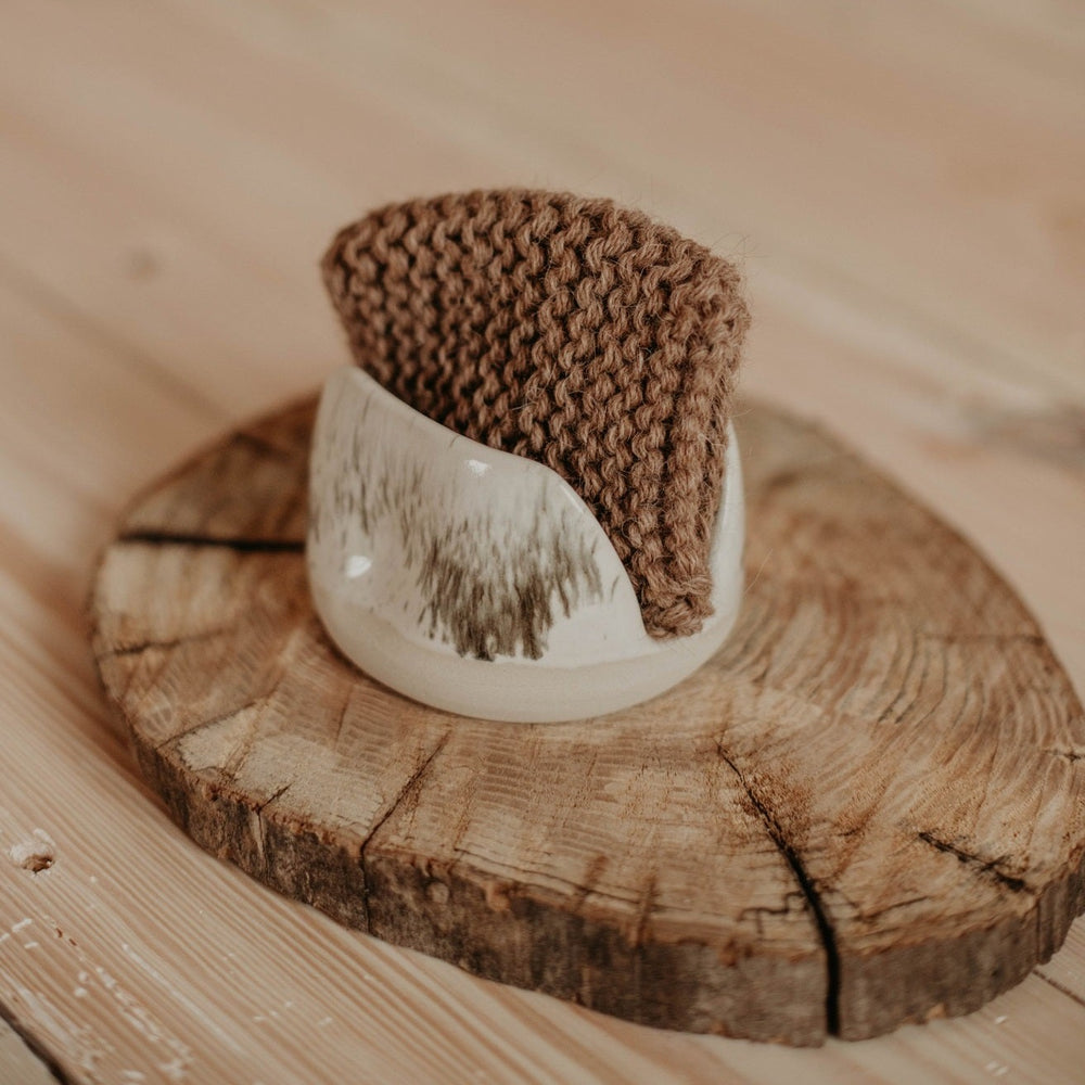 Sponge Holder | White Black Speckled Stoneware | Handmade