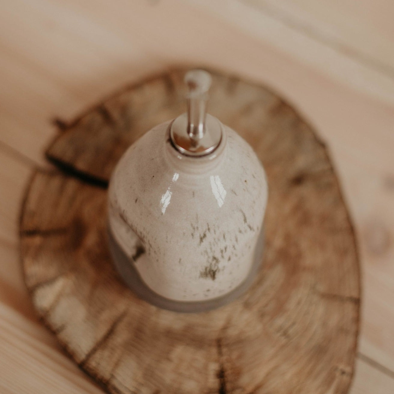 Enhance your kitchen décor with this handcrafted oil bottle
