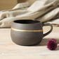 Gray Large coffee mug pottery handmade. 