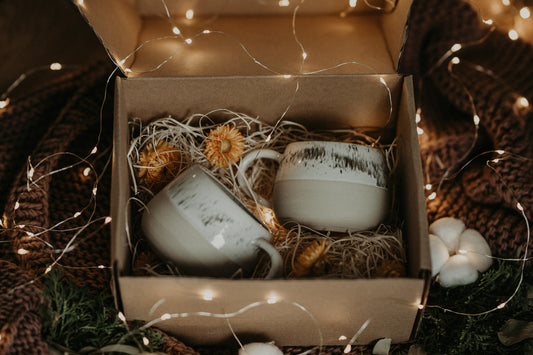 Cream coffee mug gift set (Two 500 ml)