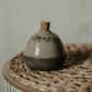 Keramikas sāls un piparu trauciņu komplekts - pelēks ar raibu glazūru