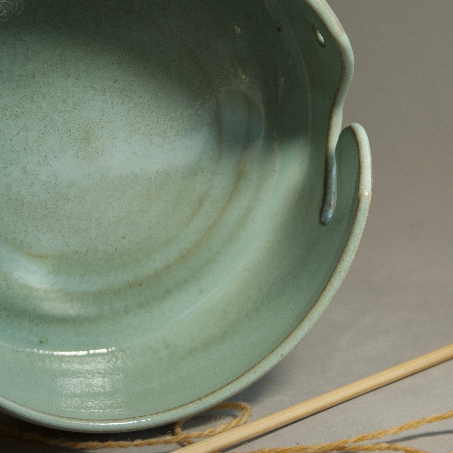 Ceramic yarn bowl - teal - Jogita Art Studio